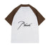 Rhude T-shirt Pocket Letter Embroidery Color Matching Short Sleeve Shirt