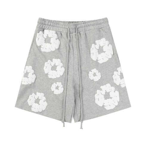 Denim Tears Outfit:T-shirt/Shorts (Separate Purchase Options) Puff Print Short Sleeve T-shirt Loose Couple Shorts Suit