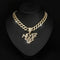NEVER GIVE UP Pendant + Cuban Chain