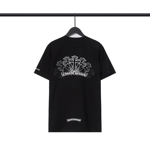 Chrome Heart T Shirts Sanskrit Color Printing Loose Casual Crew Neck Short Sleeve T-Shirt