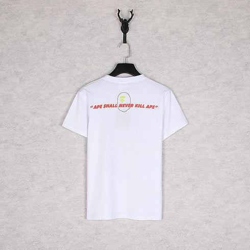Bathing Ape T-Shirt Summer Pink Letter Print Short-Sleeve T-shirt