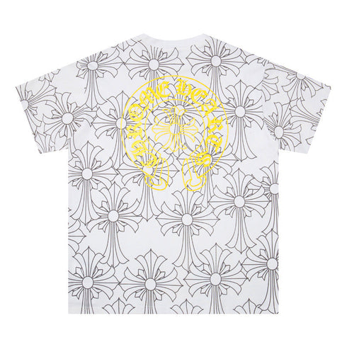 Chrome Heart T Shirts Croatian Horseshoe Full Cross Sanskrit Short Sleeve