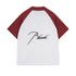 Rhude T-shirt Pocket Letter Embroidery Color Matching Short Sleeve Shirt
