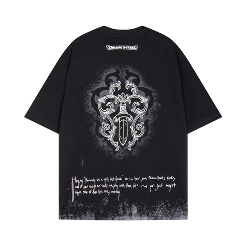 Chrome Heart T Shirts Sanskrit Short Sleeve T-Shirt Crew Neck