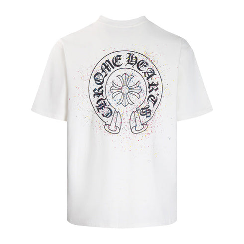 Chrome Heart T Shirts Summer Horseshoe Print Short Sleeve T-Shirt