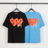 Denim Tears T-shirts Flame Wood Cotton Printed Loose Short Sleeve T-shirt