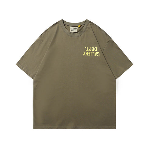 Gallery Dept T Shirts Men's Summer Short Sleeve Gallery Dept Letter Print Short-Sleeve T-shirt