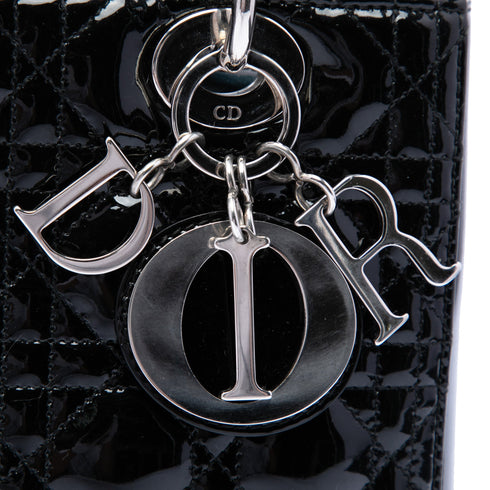 Lady Dior Bag Cannage Quilt Patent Medium