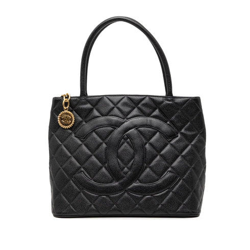 Medallion Tote Quilted Caviar