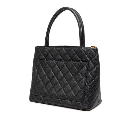 Medallion Tote Quilted Caviar