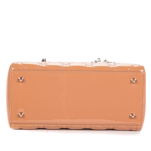 Lady Dior Bag Cannage Quilt Patent Medium