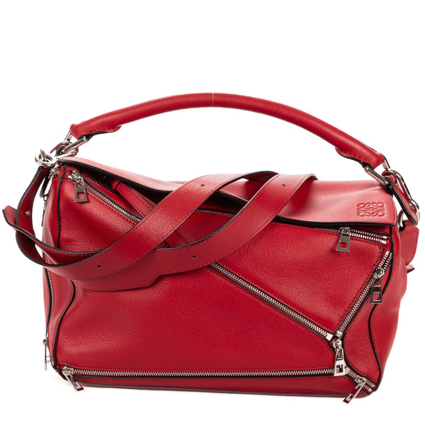 Puzzle Bag Zipper Embellished Leather Medium