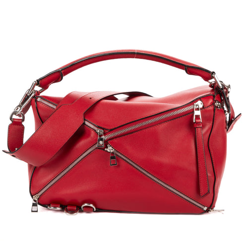 Puzzle Bag Zipper Embellished Leather Medium