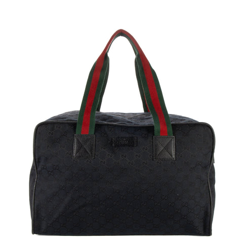 Web Carry On Duffle Bag GG Canvas Large