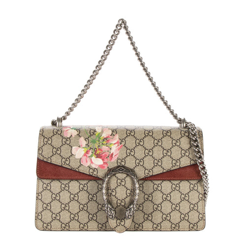 Dionysus Bag Blooms Print GG Coated Canvas Small