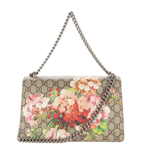 Dionysus Bag Blooms Print GG Coated Canvas Small