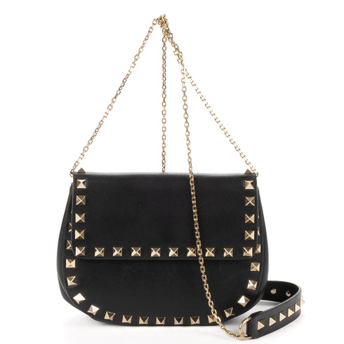 Rockstud Saddle Crossbody Bag Leather Small