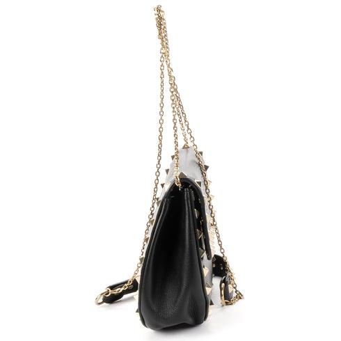 Rockstud Saddle Crossbody Bag Leather Small