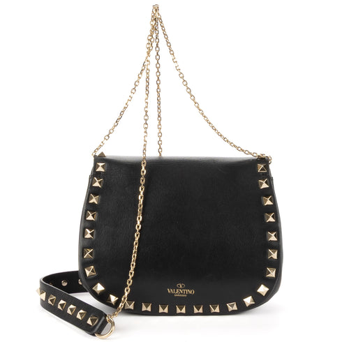 Rockstud Saddle Crossbody Bag Leather Small
