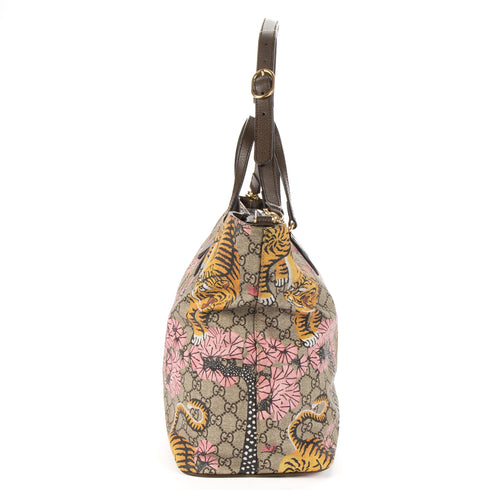 Convertible Soft Tote Bengal Print GG Coated Canvas Medium