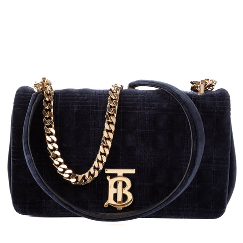 Lola Shoulder Bag Quilted Velvet Small