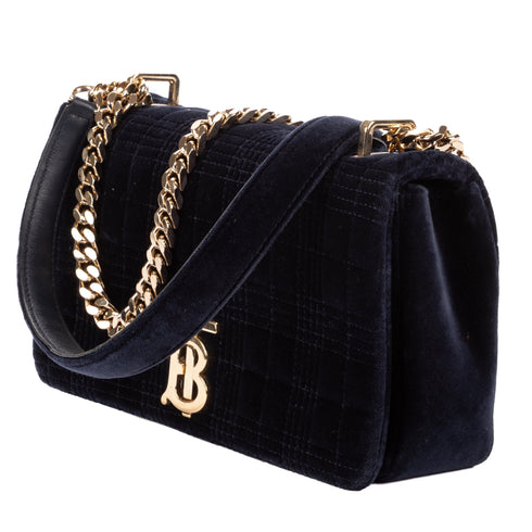 Lola Shoulder Bag Quilted Velvet Small