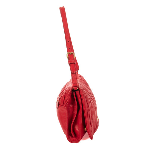 Flap Crossbody Bag Matelasse Leather Small