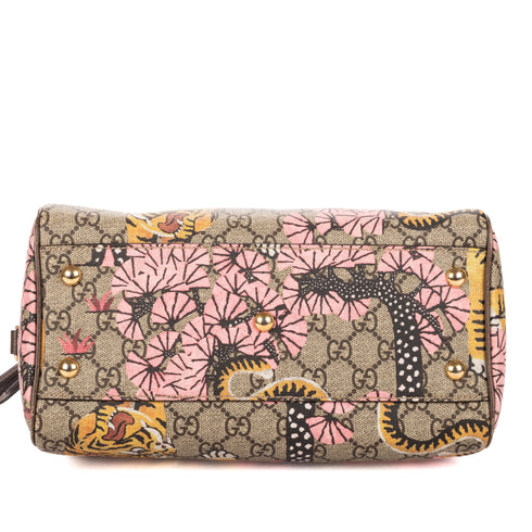 Boston Bag Bengal Print GG Coated Canvas Small