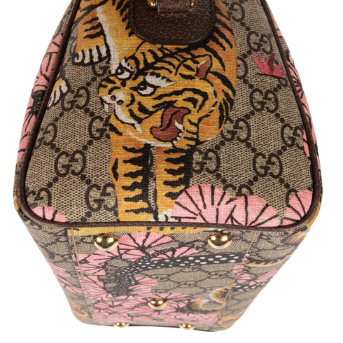 Boston Bag Bengal Print GG Coated Canvas Small