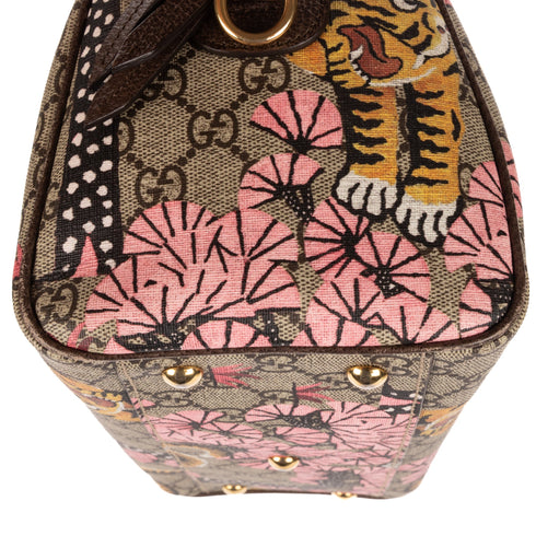 Boston Bag Bengal Print GG Coated Canvas Small