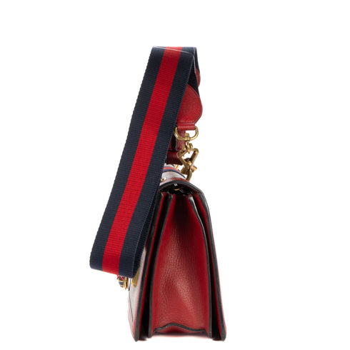 Queen Margaret Top Handle Bag GG Coated Canvas with Leather Small