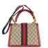 Queen Margaret Top Handle Bag GG Coated Canvas with Leather Small