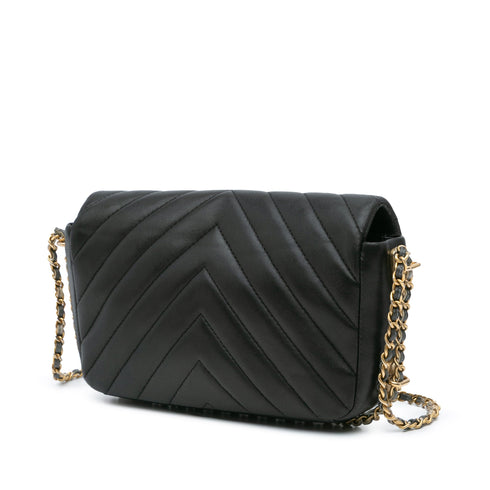 Chain Around CC Flap Bag Chevron Lambskin Mini