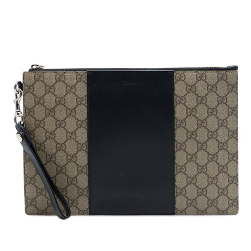 Double Web Belt Bag GG Coated Canvas with Leather