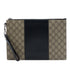 Double Web Belt Bag GG Coated Canvas with Leather