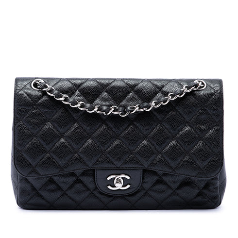 Classic Double Flap Bag Quilted Caviar Jumbo