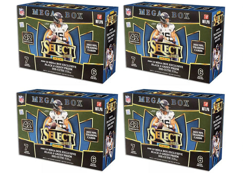 2022 Panini Select Football Mega Box (Black & Green Prizms) 4x Lot
