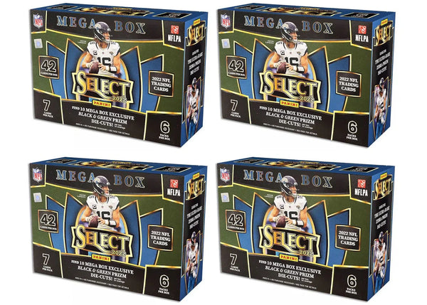 2022 Panini Select Football Mega Box (Black & Green Prizms) 4x Lot