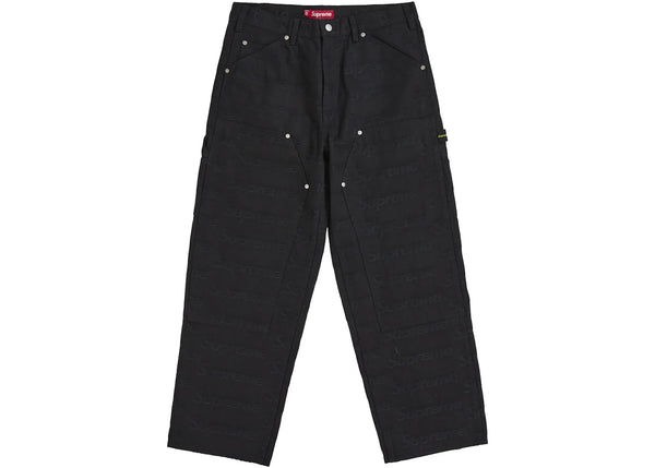Supreme Jacquard Logos Double Knee Denim Painter Jean Black