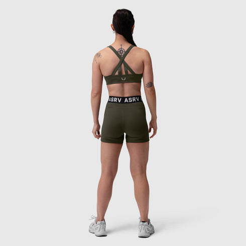 W027. LYCRA® Ribbed Short - Olive
