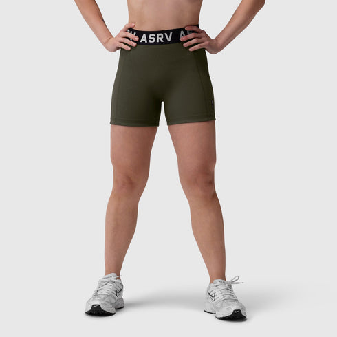 W027. LYCRA® Ribbed Short - Olive