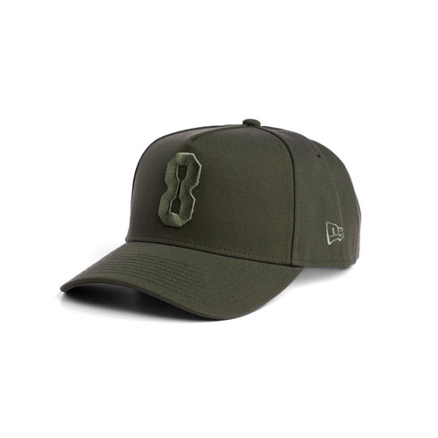 New Era® 9Forty® A-Frame Hat - Faded Olive "8"