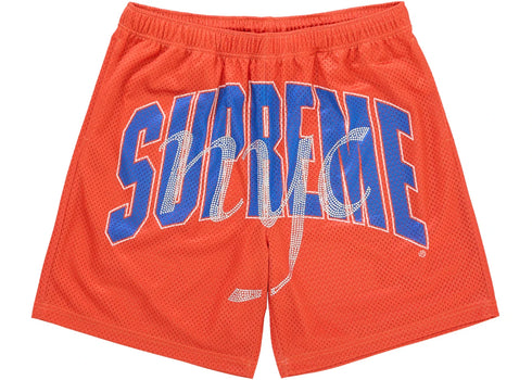 Supreme Rhinestone Mesh Short Orange