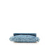 Denim Mood Flap Clutch with Chain Logo Printed Quilted Fringe Denim
