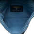 Denim Mood Flap Clutch with Chain Logo Printed Quilted Fringe Denim