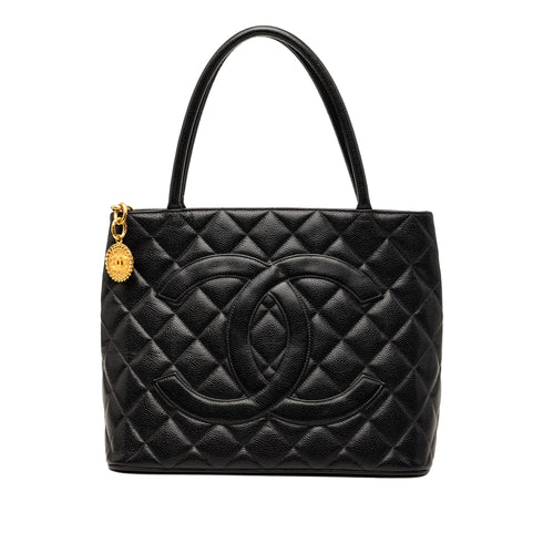 Medallion Tote Quilted Caviar