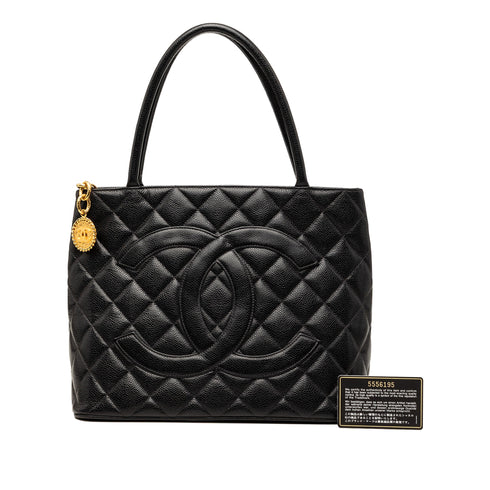 Medallion Tote Quilted Caviar