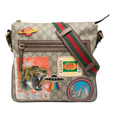 Courrier Zip Messenger GG Coated Canvas with Applique Medium