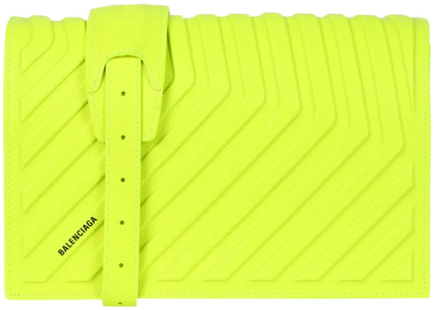 Balenciaga Strap Car Flap Bag Fluo Yellow