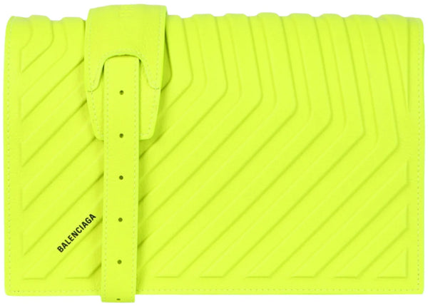 Balenciaga Strap Car Flap Bag Fluo Yellow